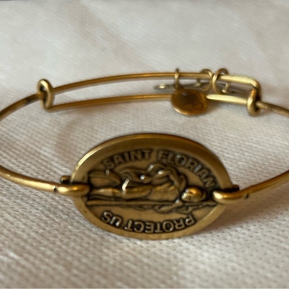 Alex and ANI Saint Florian gold tone bracelet horizontal bangle - Picture 2 of 4